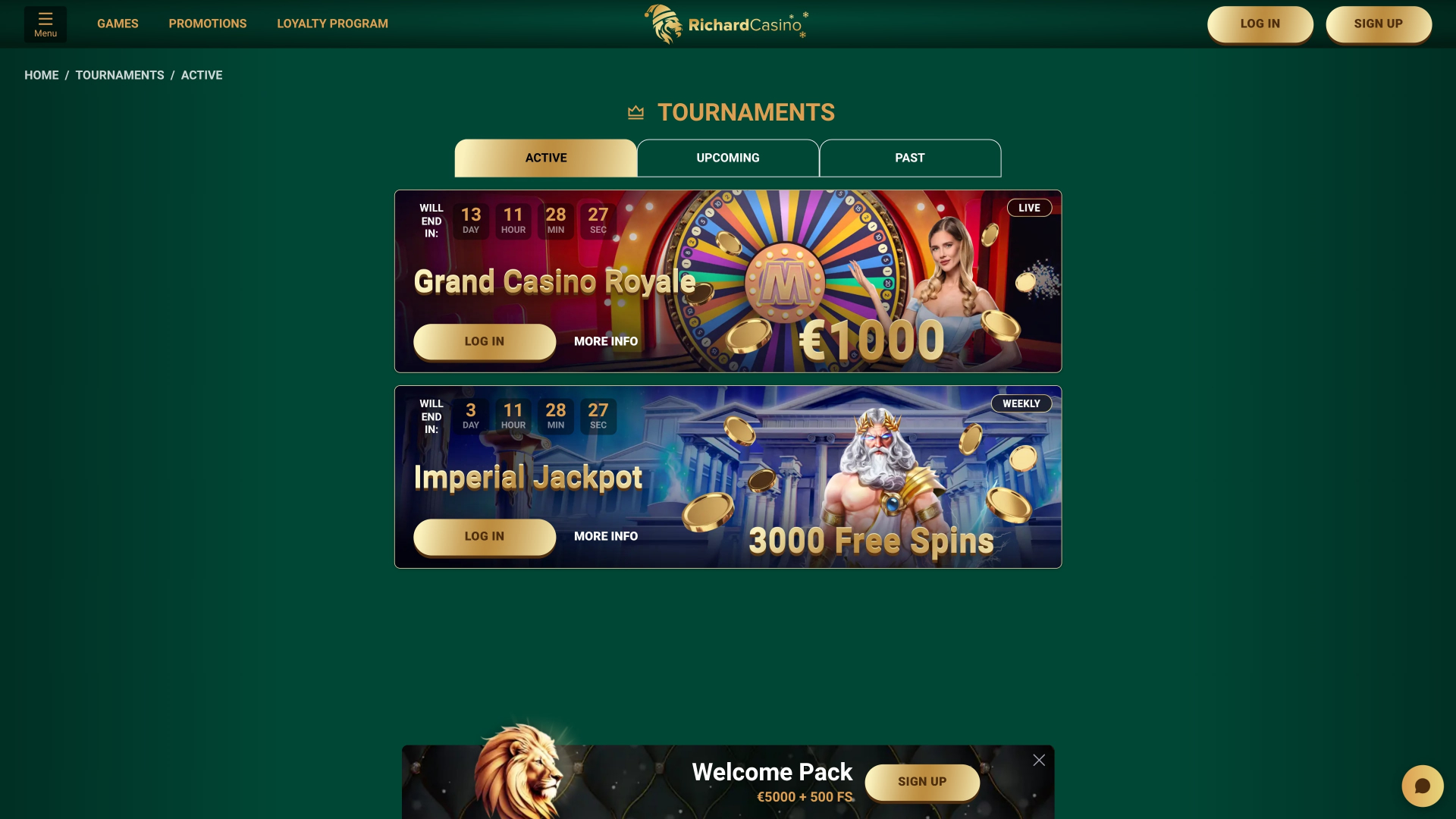 Richard Casino Desktop Tournaments