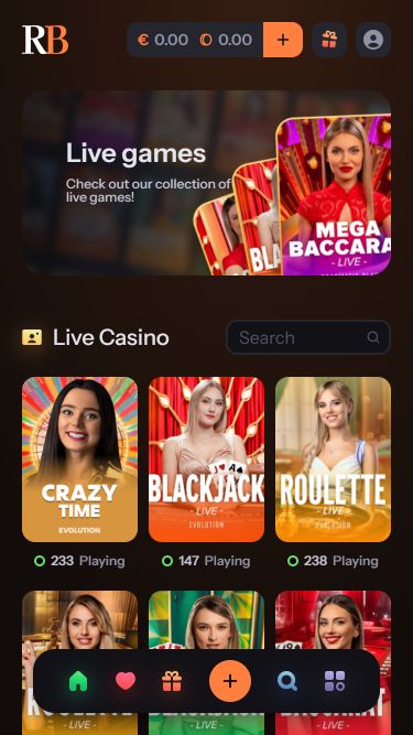 Casino mobile RichBet avec croupier en direct