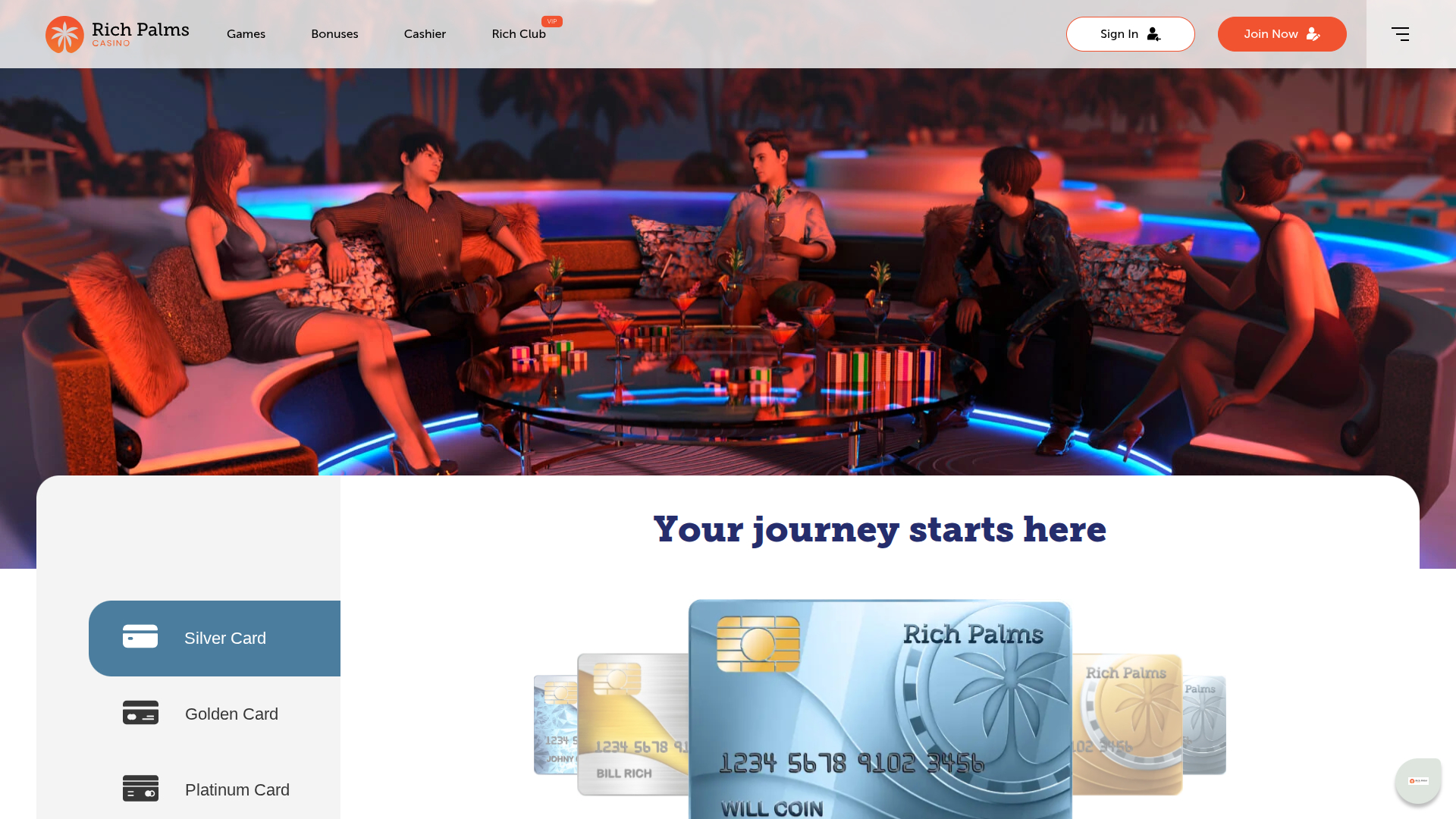 Rich Palms Casino Desktop VIP Program