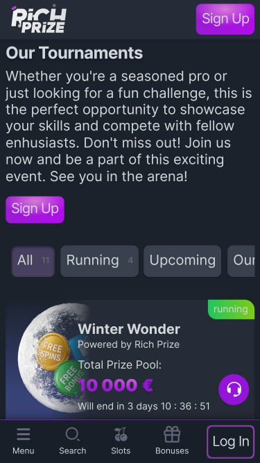 Torneos móviles de RichPrize Casino