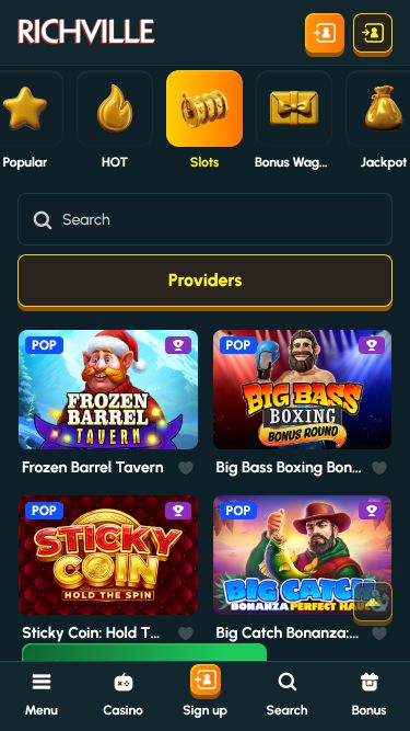Jogos para celular do Cassino Richville