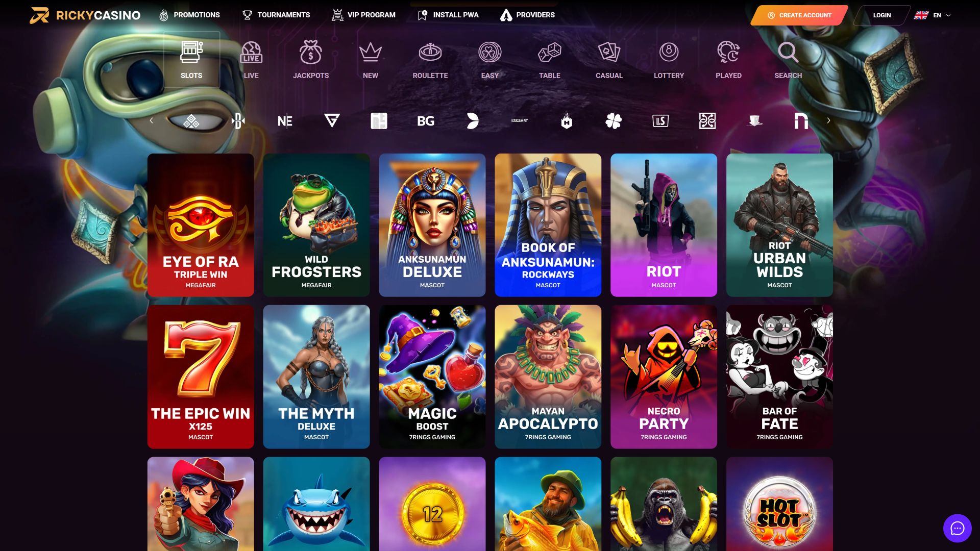 Ricky Casino Desktop-Spiele