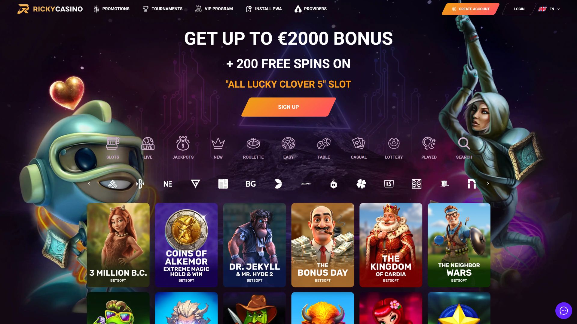 Ricky Casino Desktop-Startseite
