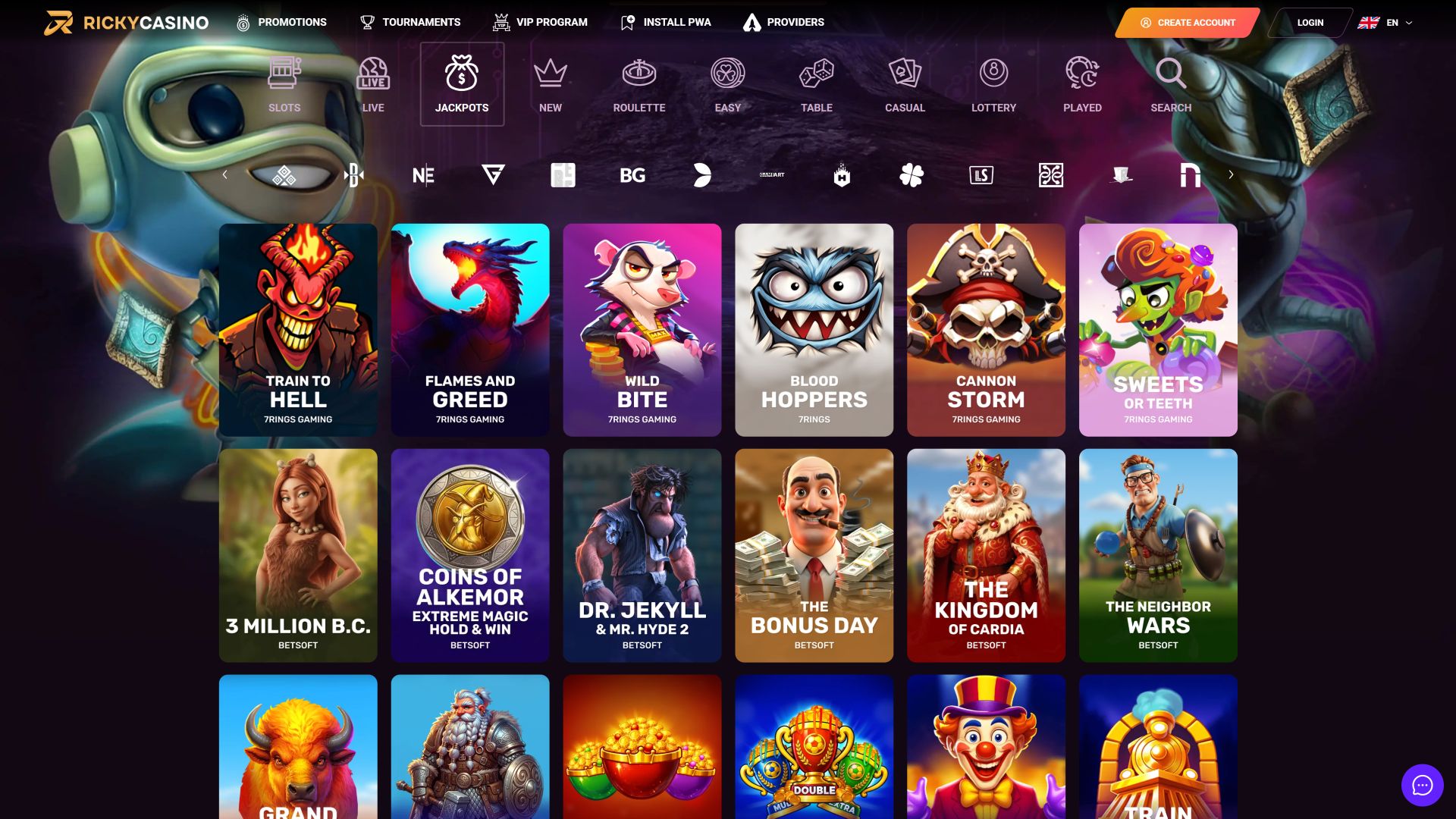 Ricky Casino Desktop Jackpot