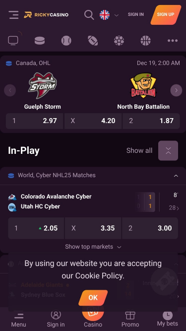 Ricky Casino Sports Mobiles