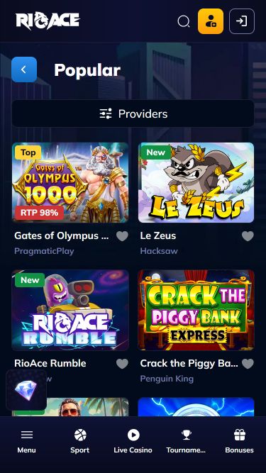 Rioace Casino Mobile Games
