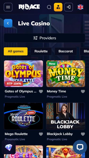 Rioace Casino Mobile Live Dealer