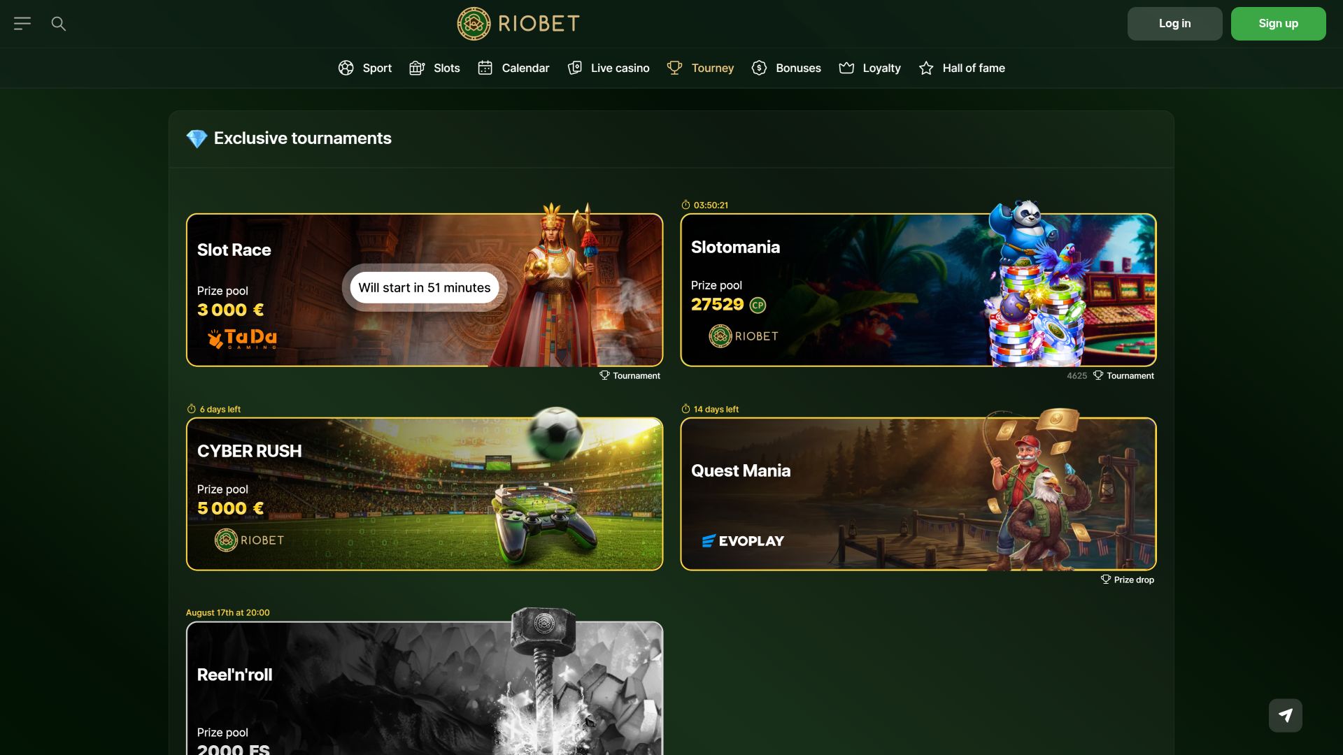 Турниры на компьютере в казино RioBet