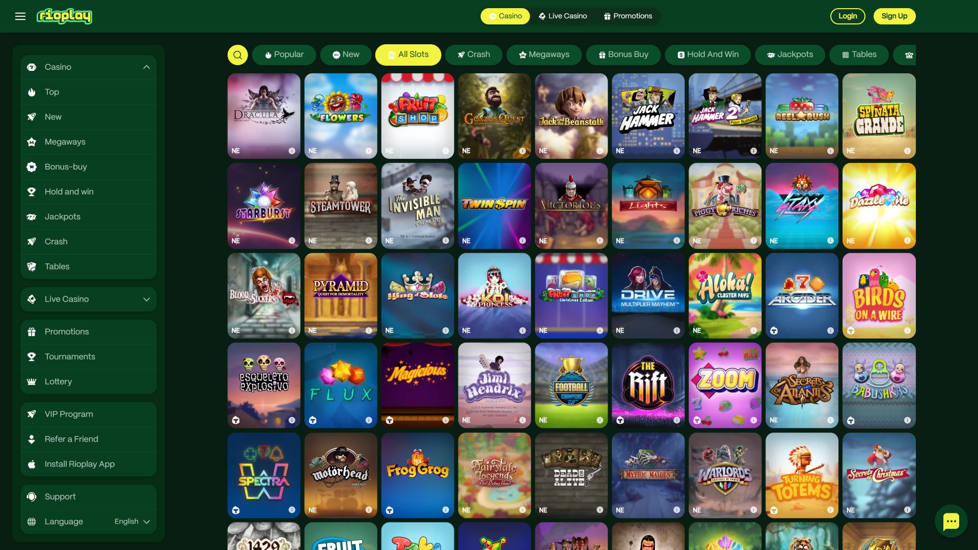 Jeux de casino Rioplay pour ordinateur