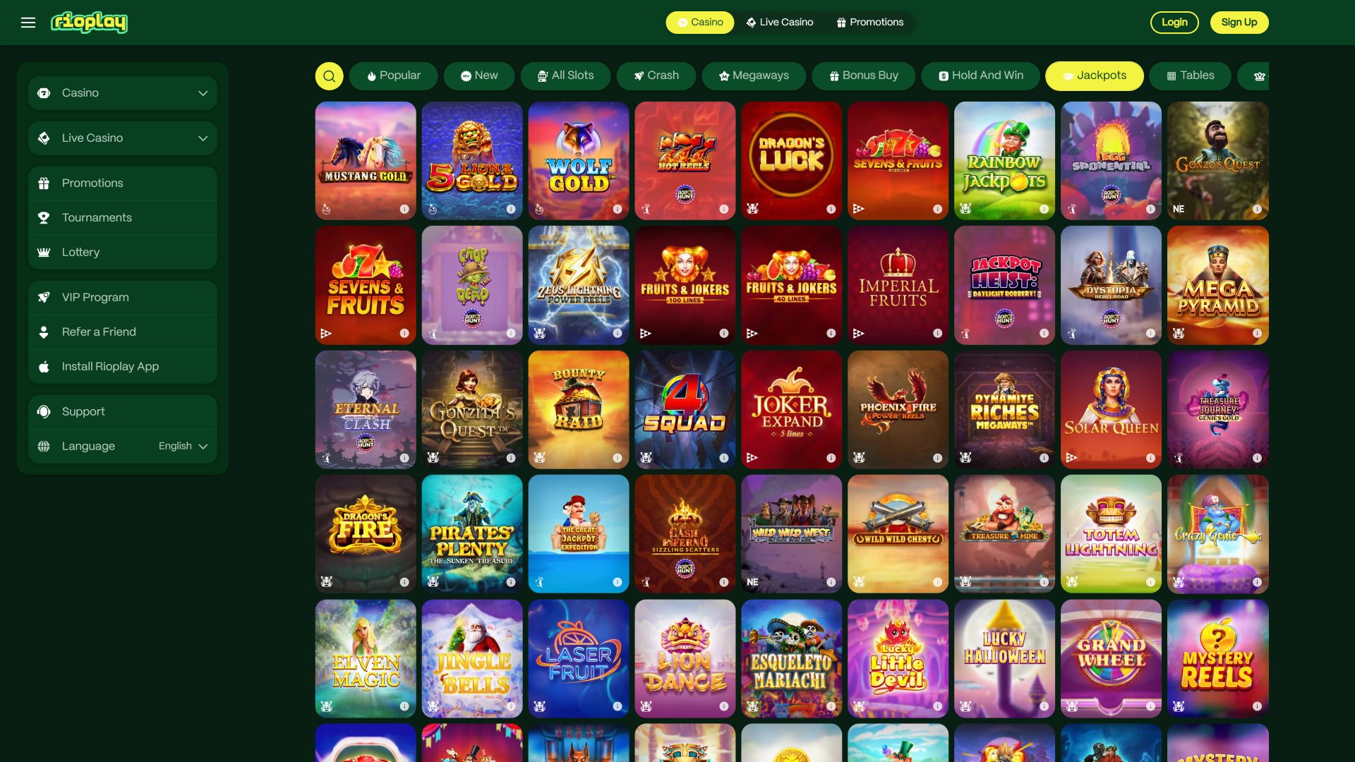 Jackpot de bureau du casino Rioplay