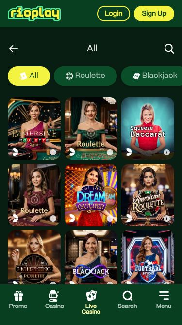 Casino mobile Rioplay avec croupier en direct