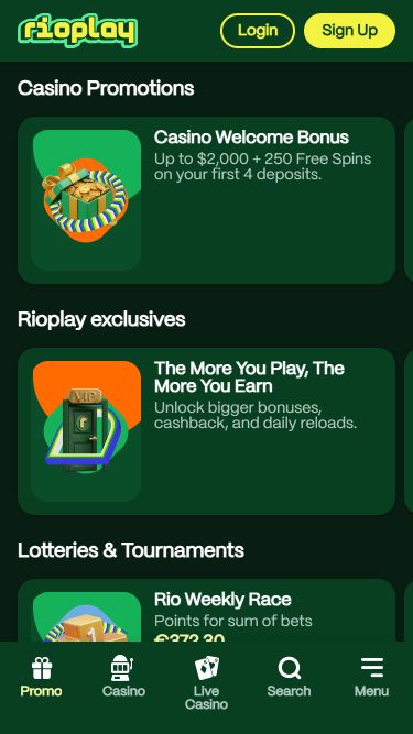 Promotions mobiles du casino Rioplay