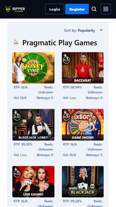 Ripper Casino Mobile Live Dealer