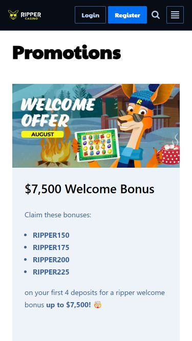 Ripper Casino Mobile Promotions