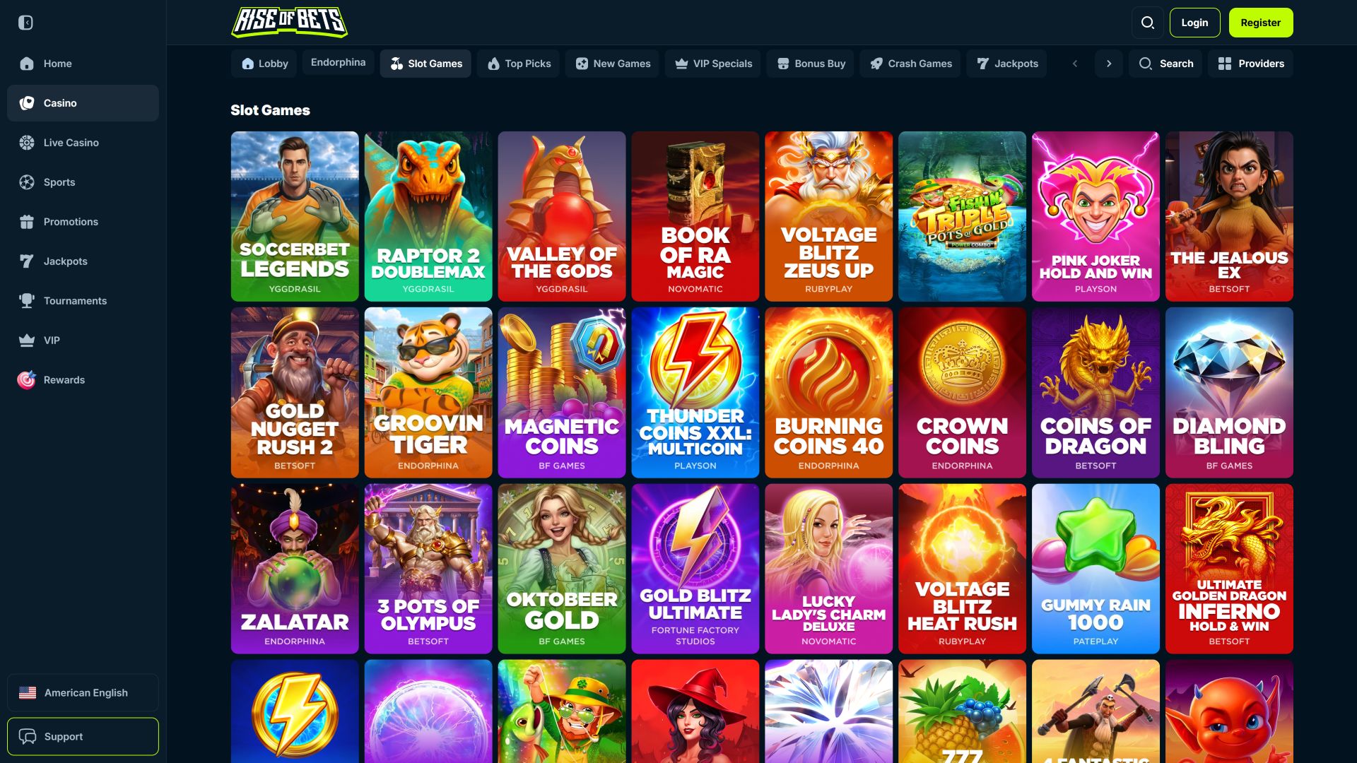 Rise of Bets Casino-Desktop-Spiele