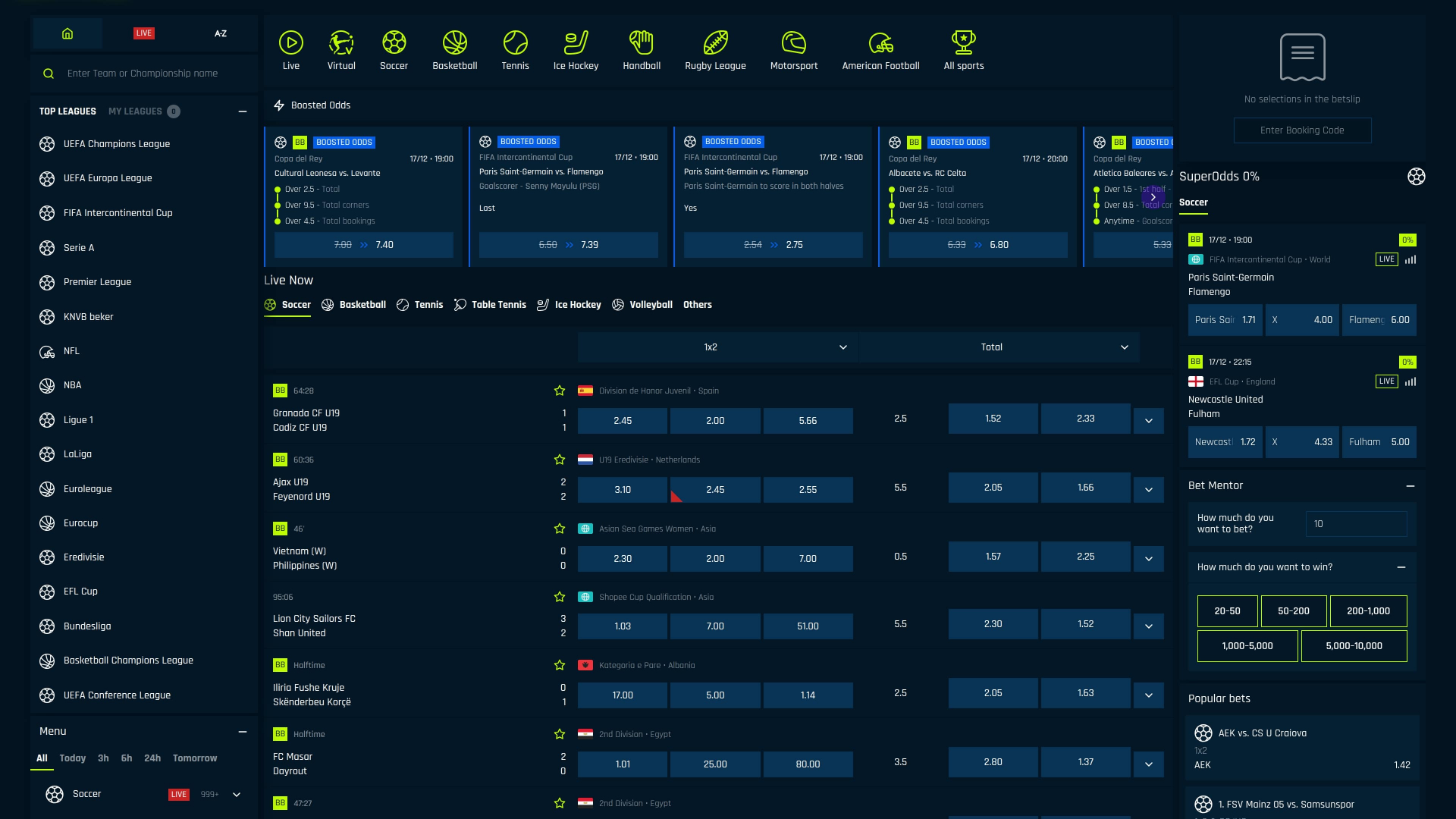 Rise of Bets Casino Desktop Sports