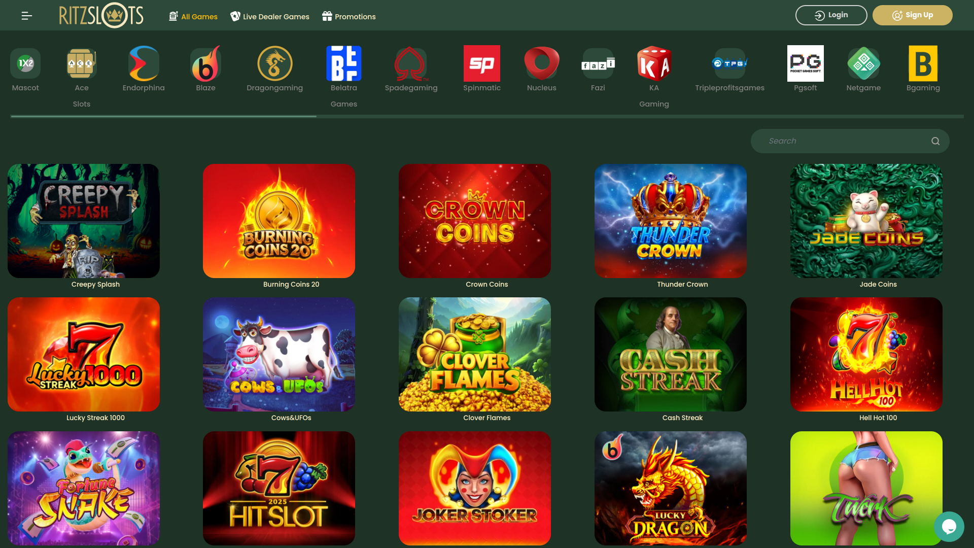 Ritz Slots Casino Desktop Game Developers 