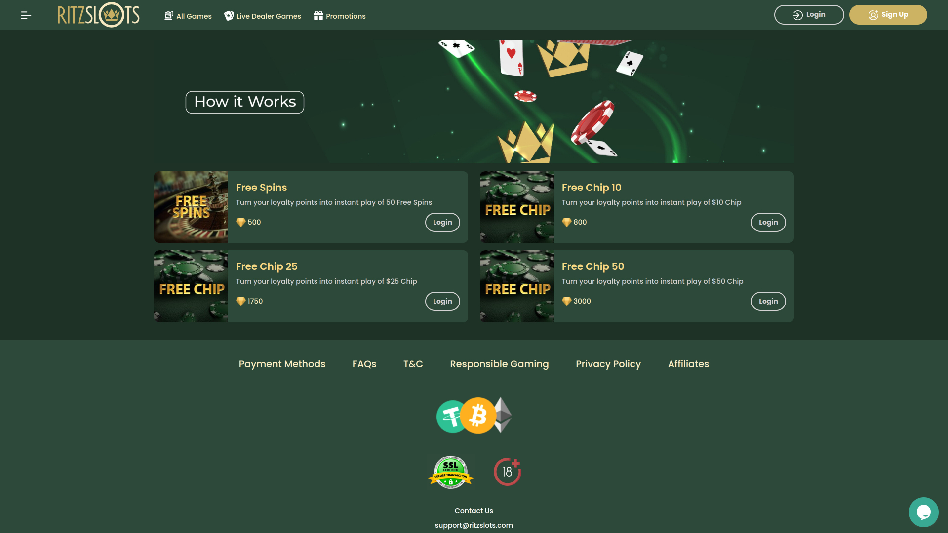 Ritz Slots Casino Desktop Shop