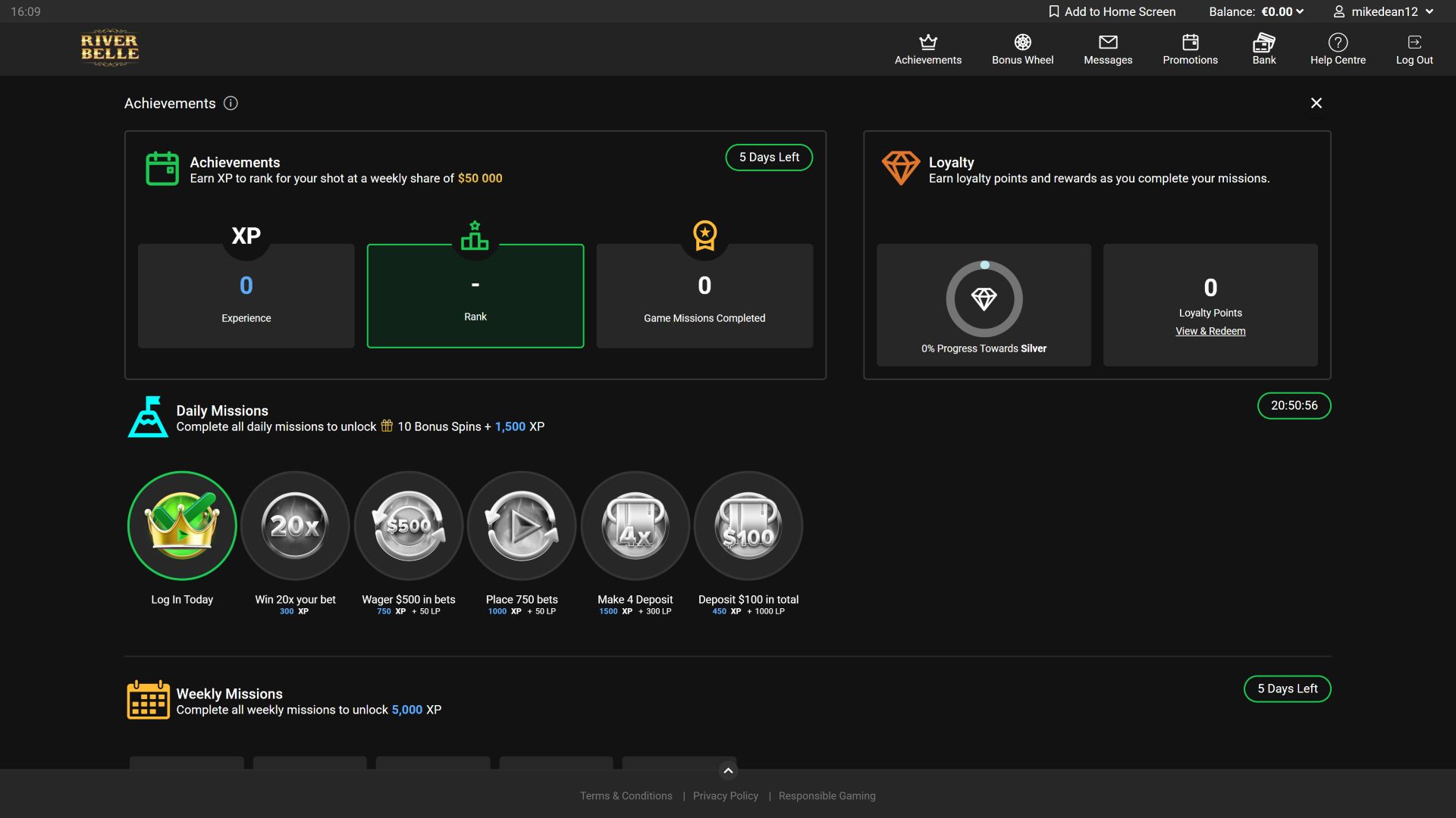 Riverbelle Casino Desktop-Erfolge