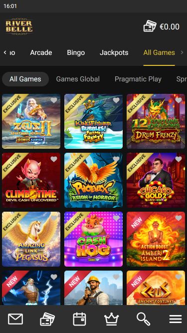 Riverbelle Casino Mobile Games