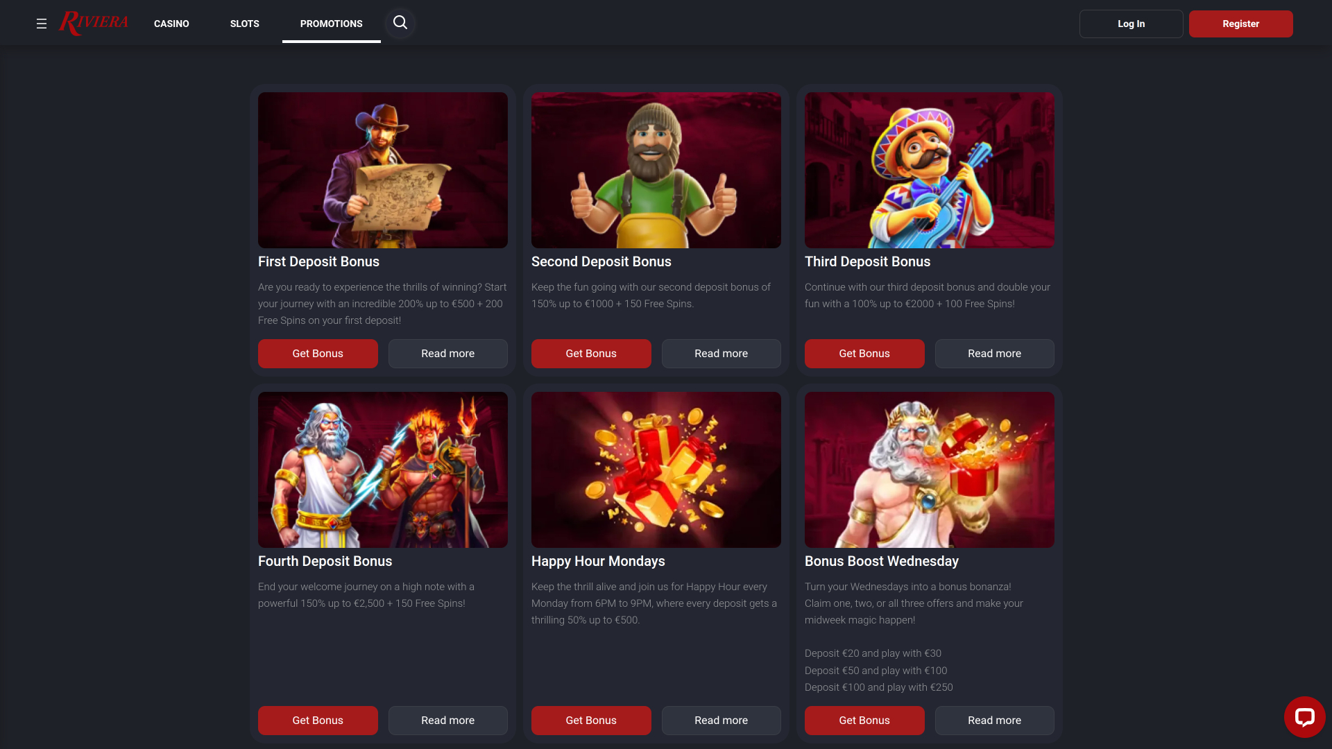 Riviera Casino Desktop Promotions