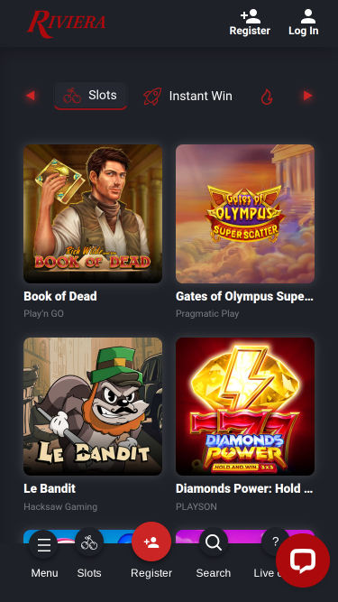 Riviera Casino Mobile Games