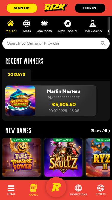 Jeux mobiles de casino Rizk