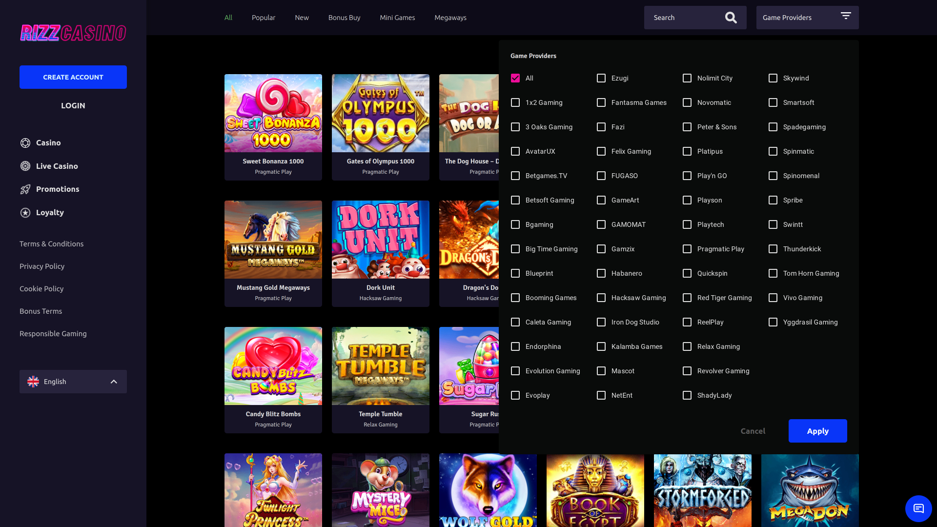 Sviluppatori di giochi desktop Rizz Casino