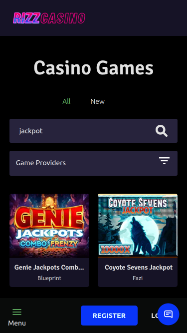 Jackpot mobile del casinò Rizz