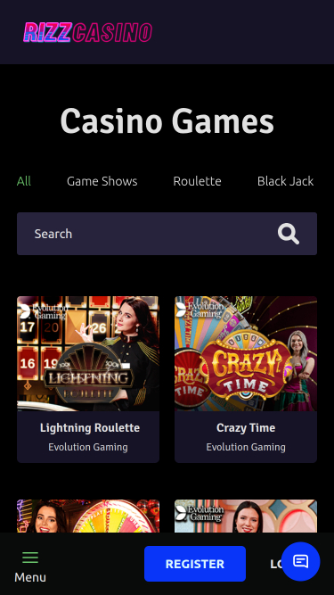 Rizz Casino Mobile Croupier dal Vivo