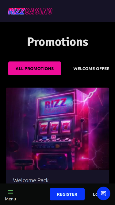 Promozioni per dispositivi mobili di Rizz Casino