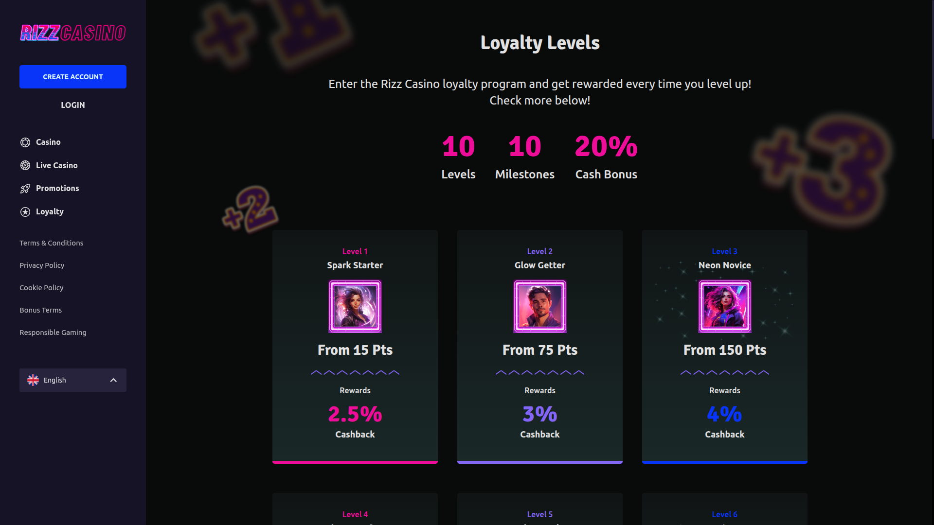 Rizz Casino Desktop VIP Program