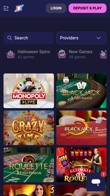 Live-Dealer-Screenshot von Rizzio.io Casino für Mobilgeräte