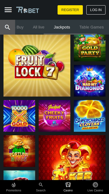Jackpot mobile du casino Robet247