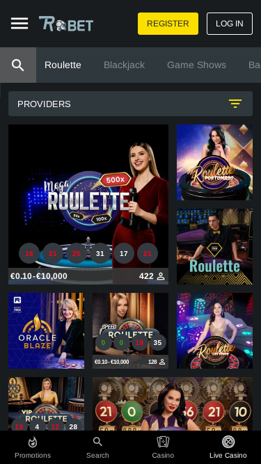 Robet247 Casino Mobile Croupier en direct