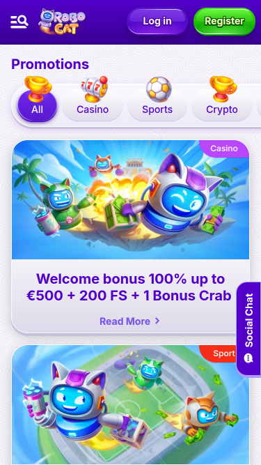 Promotions mobiles du casino Robocat
