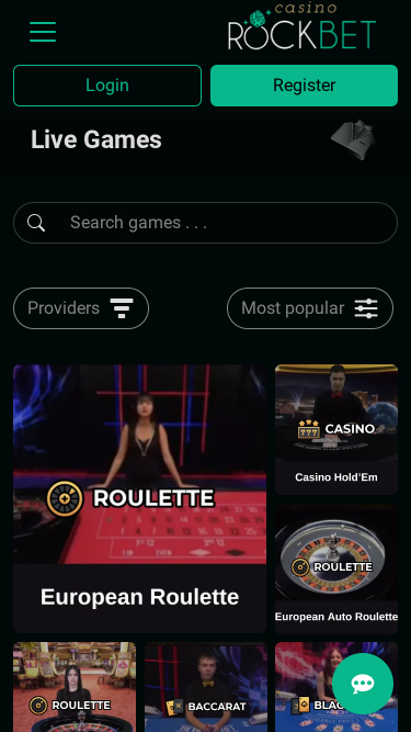 Rockbet Casino Mobile Live Dealer