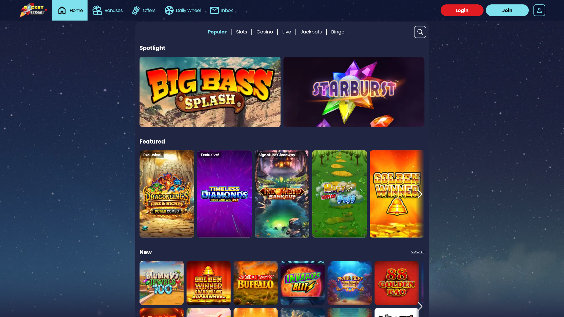 Jeux de casino Rocket Slots pour ordinateur