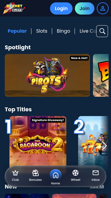 Мобильные игры казино Rocket Slots
