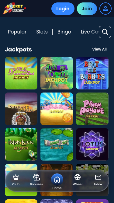 Казино Rocket Slots Мобильная версия Джекпот
