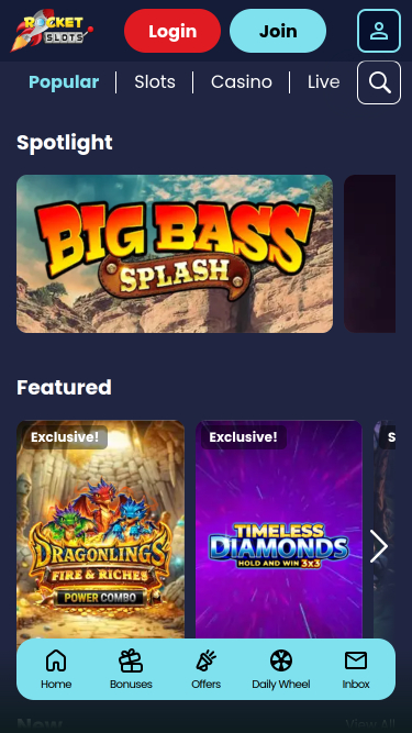 Jeux mobiles de casino Rocket Slots