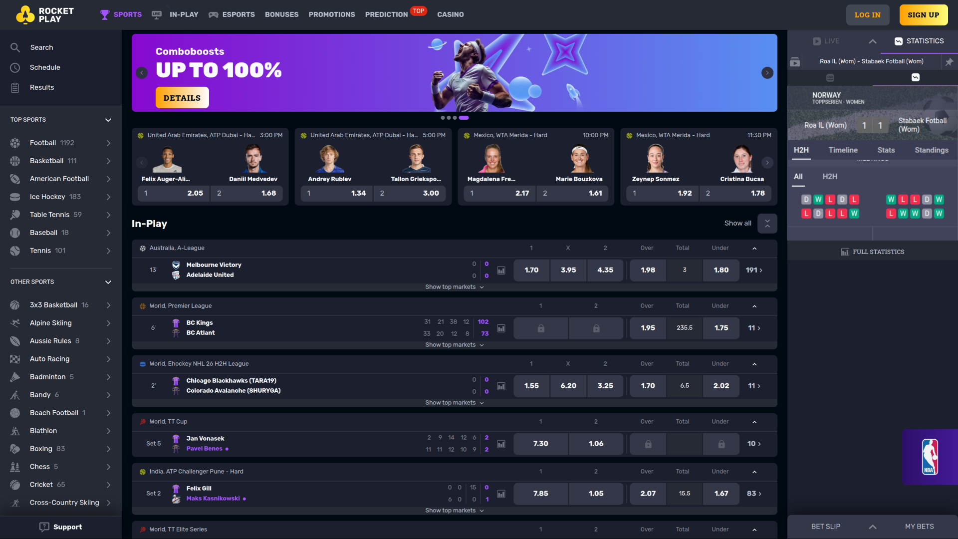 RocketPlay Casino, paris sportifs sur ordinateur