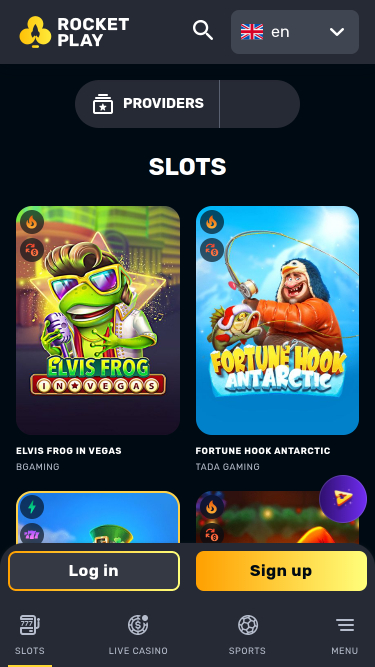 Jeux mobiles de casino RocketPlay