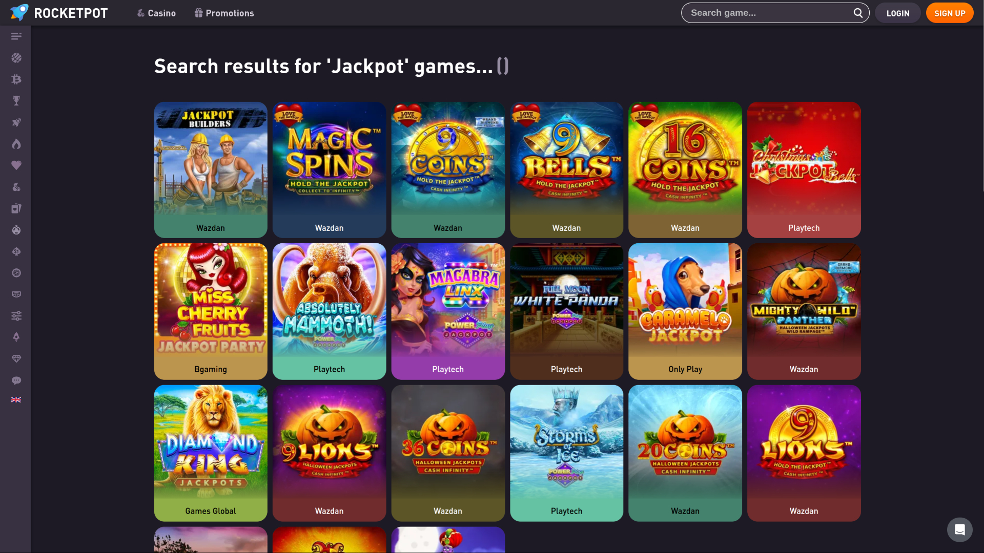 Rocketpot Casino Desktop Jackpot