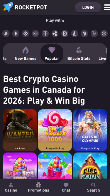 Rocketpot Casino Mobile Games