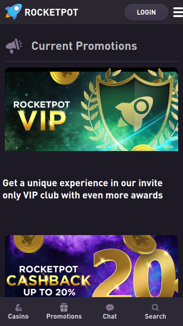 Rocketpot Casino Mobile Promotions
