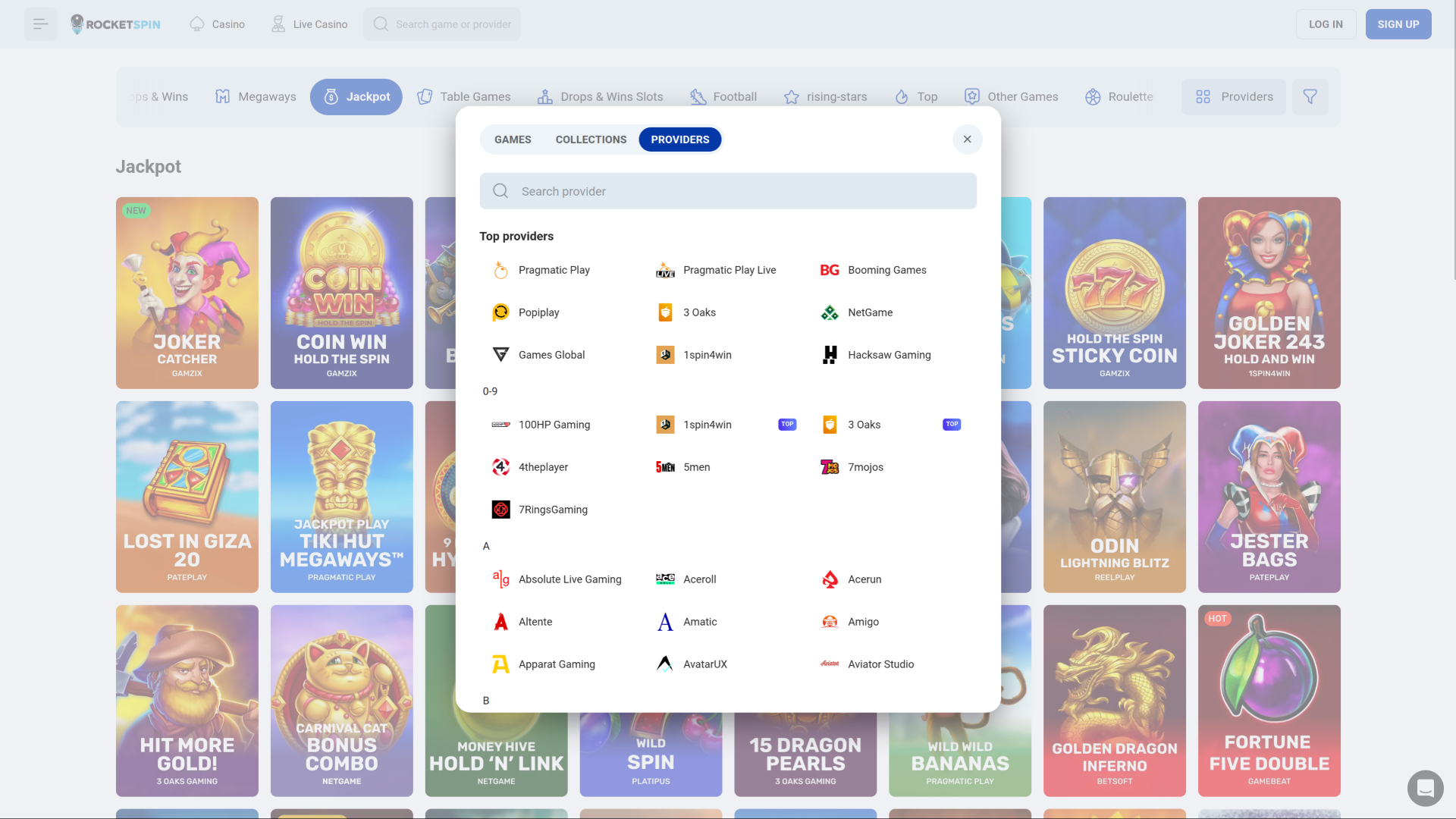 Rocketspin Casino Desktop Game Developers