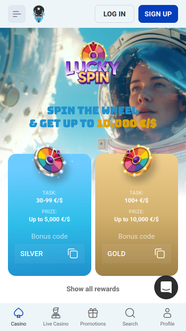 Rocketspin Casino Mobile Lucky Spin