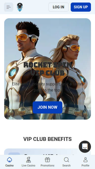 Programme VIP mobile du casino Rocketspin