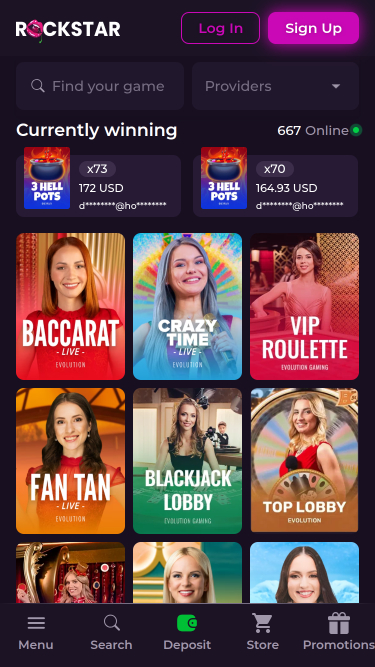 Rockstar Casino Mobile Live dealer